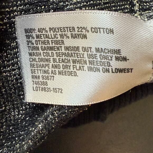 WORTHINGTON Dolman Sweater Sz L Black Gold Metallic 70's Retro Glam Grannycore - Picture 7 of 9